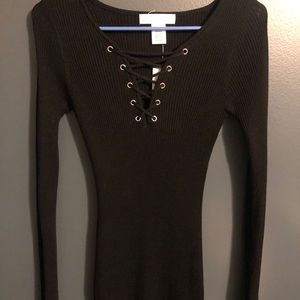 Tie Up Sweater Dress